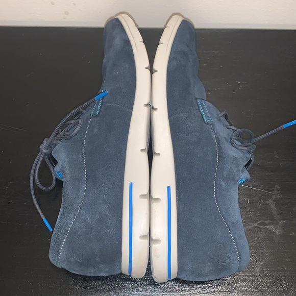 Clarks Men's Denner Motion Suede Oxford Shoes - Navy and Taupe.  Size 8. - Picture 7 of 10